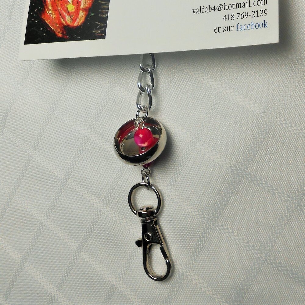No.225. Handmade keyring with a ring and a carabiner clip